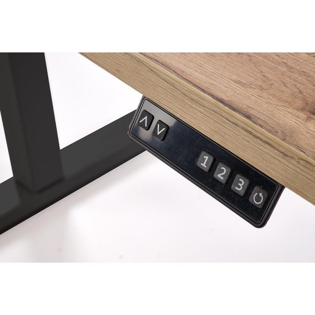 B/54 desk with adjustable height, top - artisan oak, frame - black 4