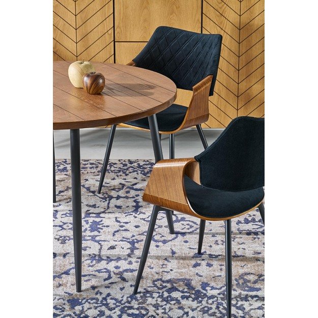 BARRY round table, walnut / black 5