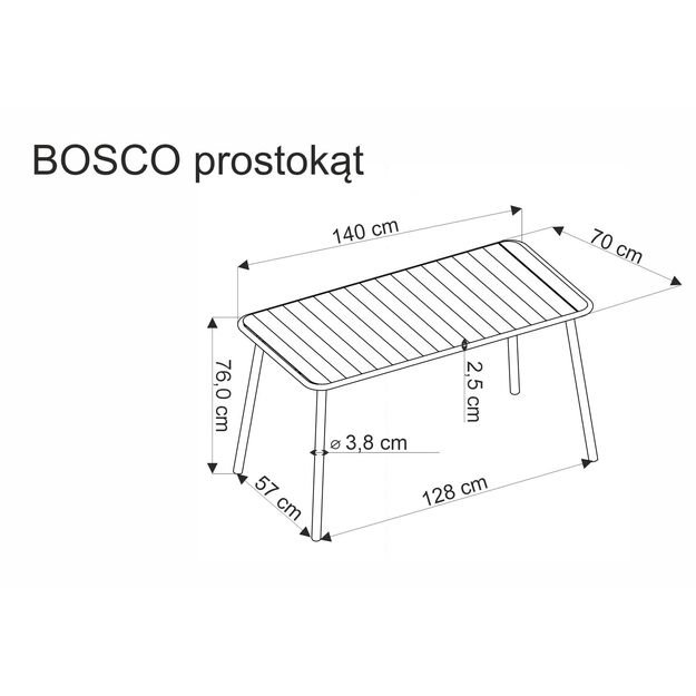 BOSCO rectangle table, black 16