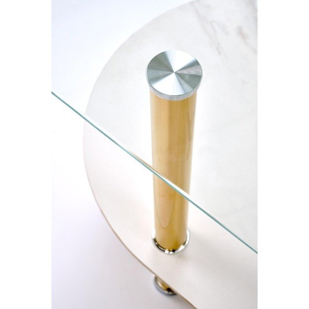 DUCAT c.table, white marble / transparent / gold 5