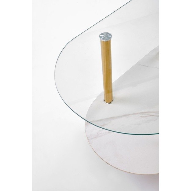 DUCAT c.table, white marble / transparent / gold 4