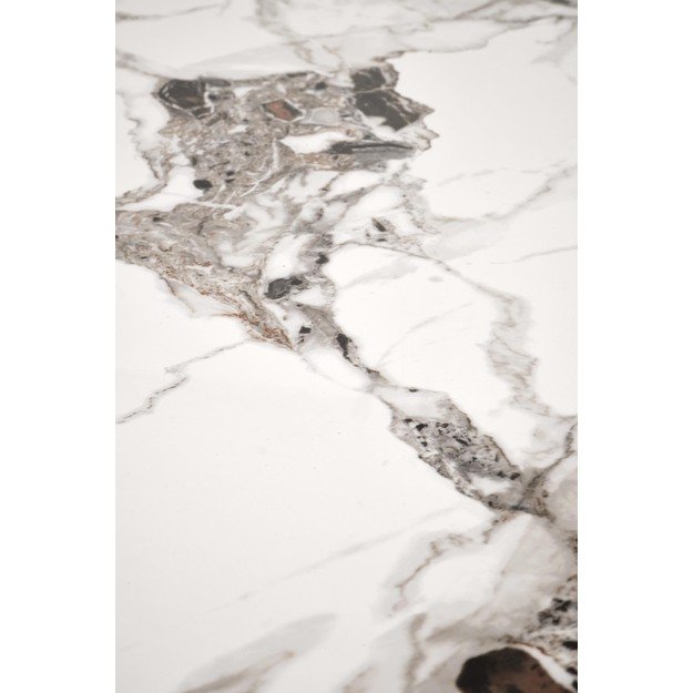 EMILIO 120 table, color: top - white marble, legs - black 26