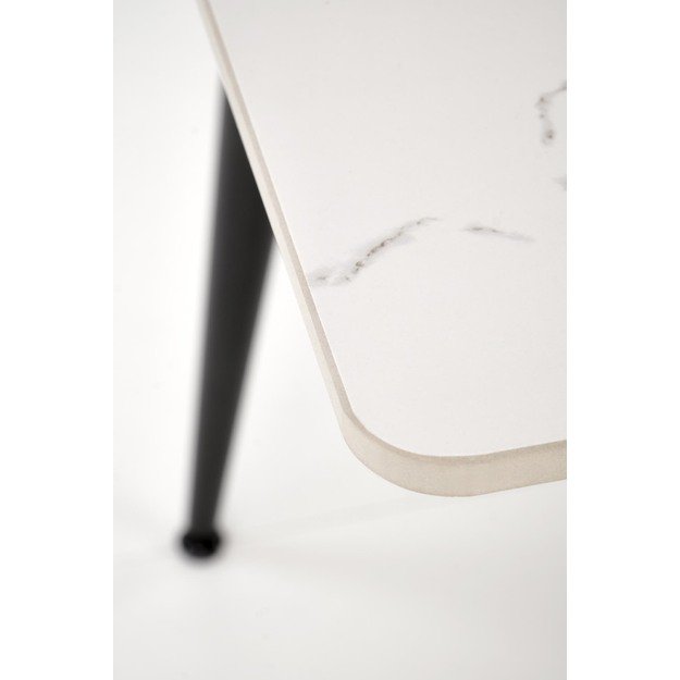 EMILIO 120 table, color: top - white marble, legs - black 14