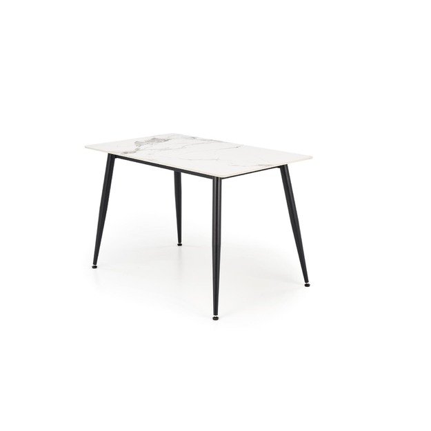 EMILIO 120 table, color: top - white marble, legs - black 24