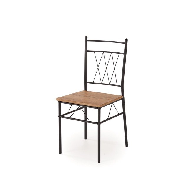 FAUST set + 4 chairs color: natural oak / black 1