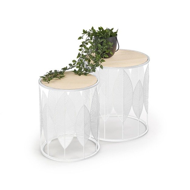 FOLLA set of 2 c. tables natural / white