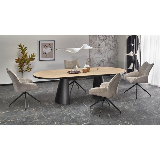 GIACOMO table natural/black 11