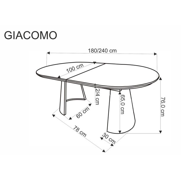 GIACOMO table natural/black 10
