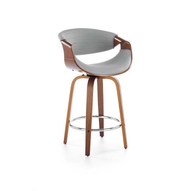 H123 bar stool, grey / walnut