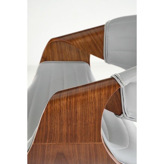 H123 bar stool, grey / walnut 6
