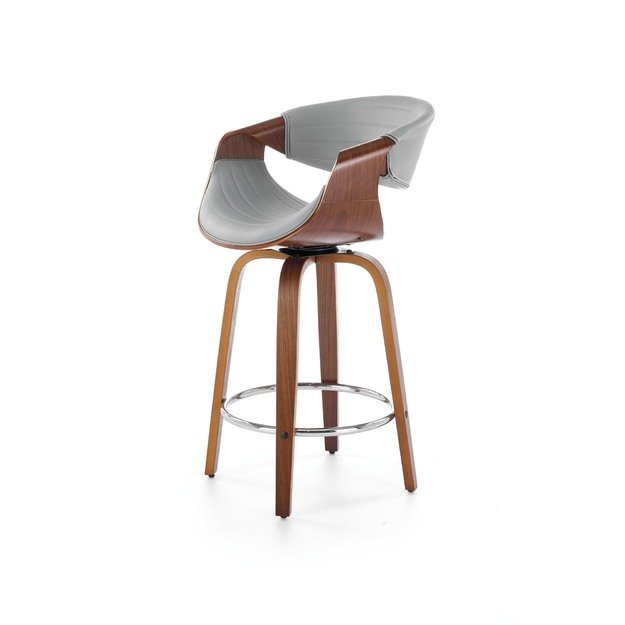 H123 bar stool, grey / walnut 4