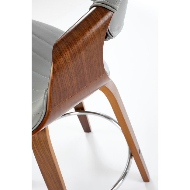 H123 bar stool, grey / walnut 18