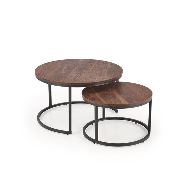 JAVA set of 2 c. tables, walnut / black 6