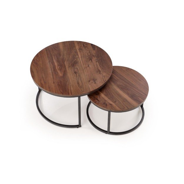 JAVA set of 2 c. tables, walnut / black 16