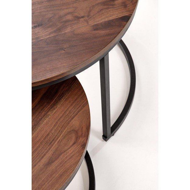 JAVA set of 2 c. tables, walnut / black 4