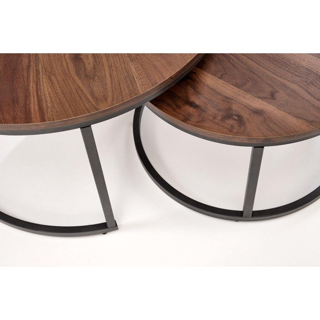 JAVA set of 2 c. tables, walnut / black 2