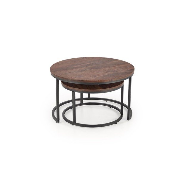 JAVA set of 2 c. tables, walnut / black 17