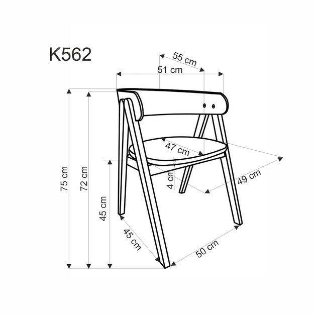 K562 chair, walnut / light beige 12