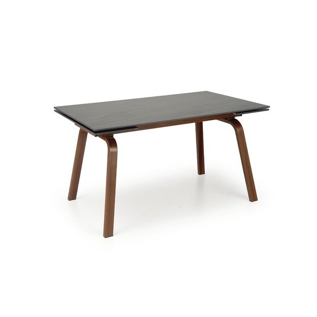 LOZANO extension table, black marble / walnut 25