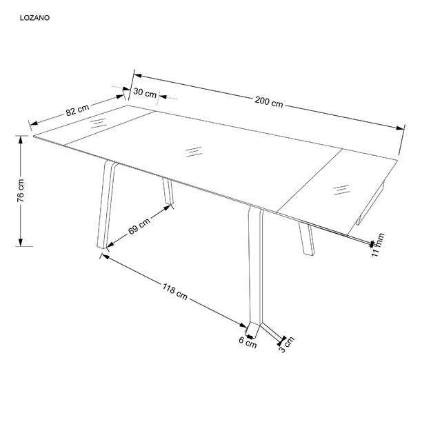 LOZANO extension table, black marble / walnut 9