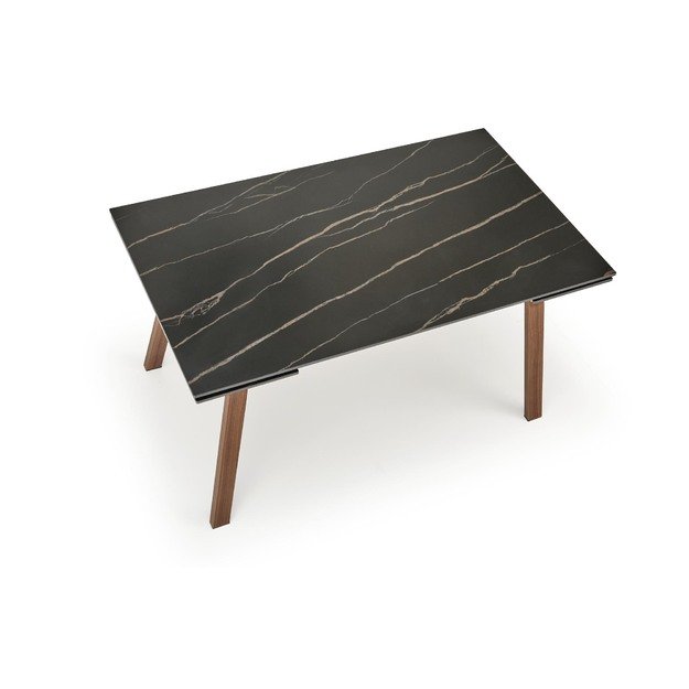 LOZANO extension table, black marble / walnut 16