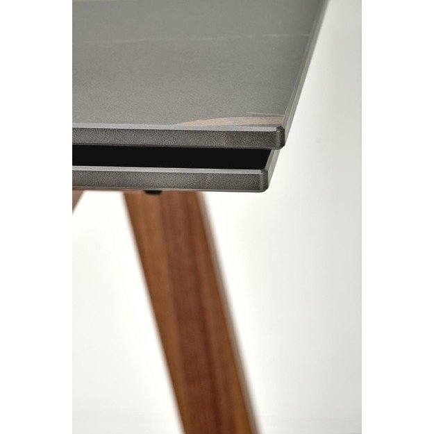 LOZANO extension table, black marble / walnut 34