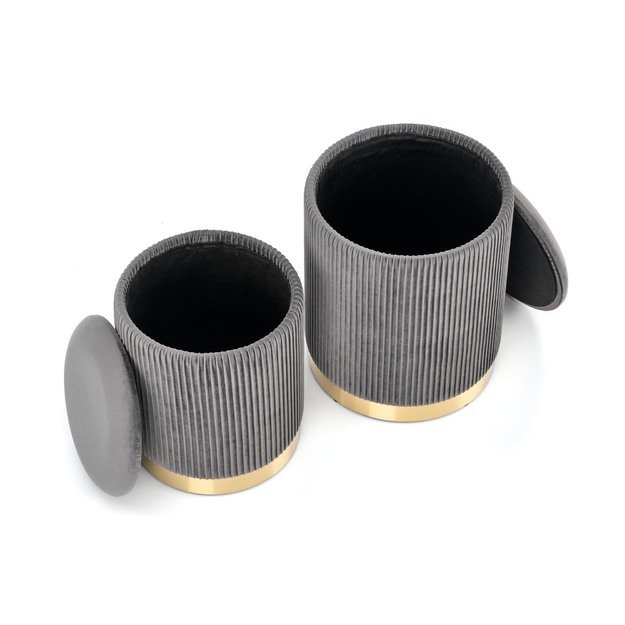 MONTY set of two stools: color: grey 1