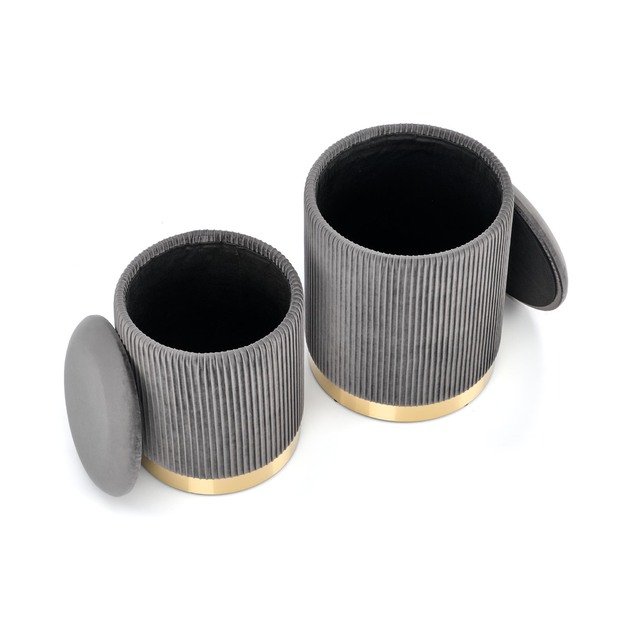 MONTY set of two stools: color: grey 10