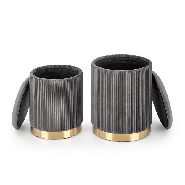 MONTY set of two stools: color: grey 16