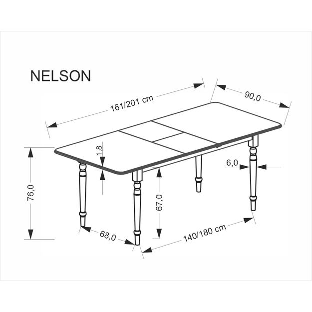 NELSON extension table, white 7