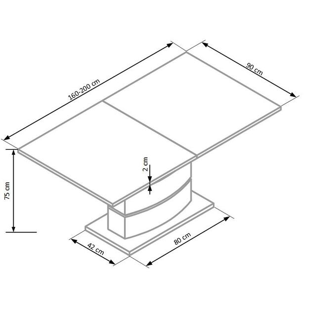 NOBEL extension table color: white 9