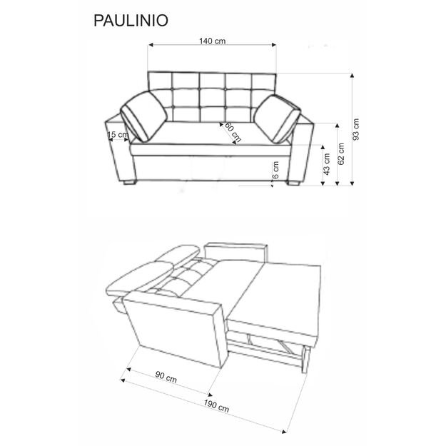 PAULINIO folding sofa color: beige 22