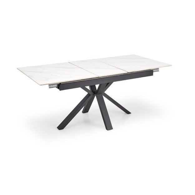 PLATAN extension table, white marble / black 1