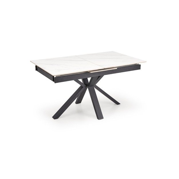 PLATAN extension table, white marble / black 4