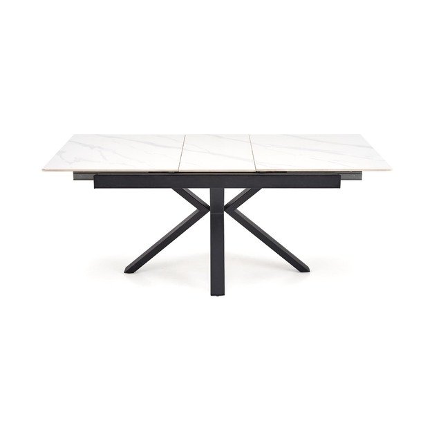 PLATAN extension table, white marble / black 16