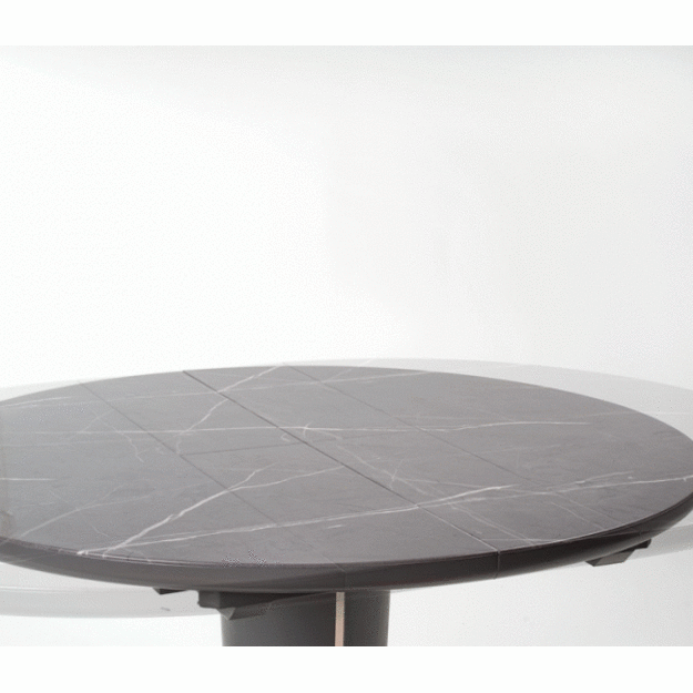 RICARDO extension table, color: top - grey marble, legs - dark grey 5