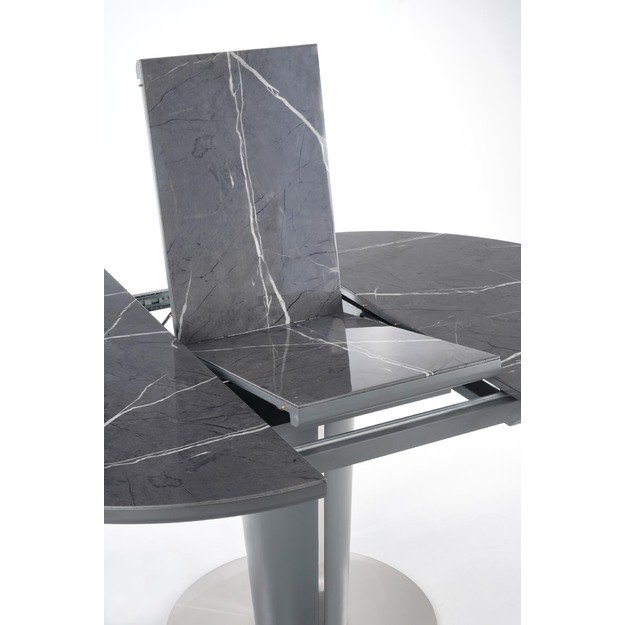 RICARDO extension table, color: top - grey marble, legs - dark grey 8