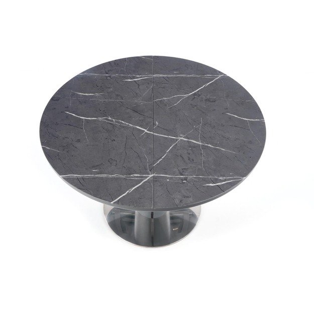 RICARDO extension table, color: top - grey marble, legs - dark grey 12