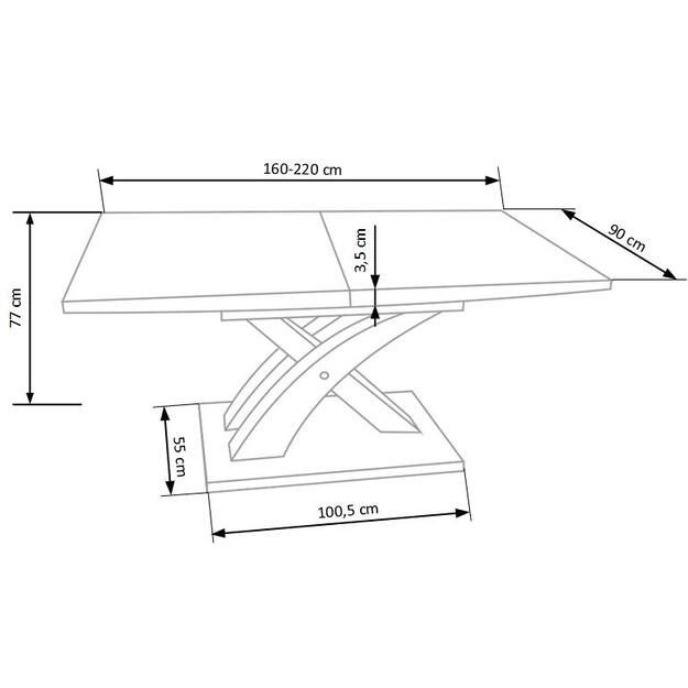 SANDOR extension table color: white 8