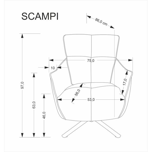 SCAMPI leisure chair, cappuccino 3
