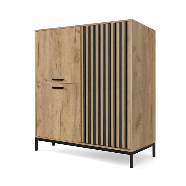 LAMINO KM-2 chest, craft oak / black