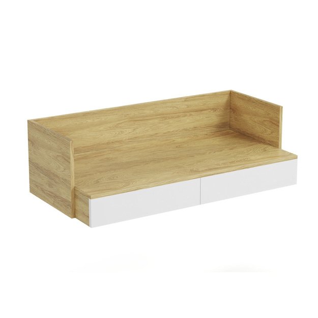 MOBIUS office desk 2S color: hikora oak/white