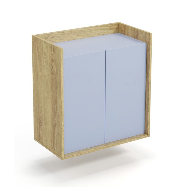 MOBIUS cabinet 2D color: hikora oak/light blue
