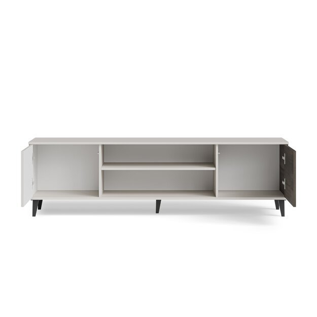 RANDOM 2 RTV-K TV stand with fireplace 180 cm, cashmere / walnut / black 21