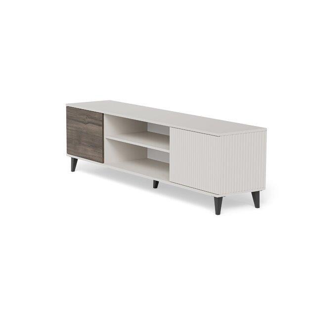 RANDOM 2 RTV-K TV stand with fireplace 180 cm, cashmere / walnut / black 7