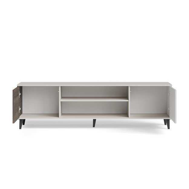 RANDOM 2 RTV-K TV stand with fireplace 180 cm, cashmere / walnut / black 24