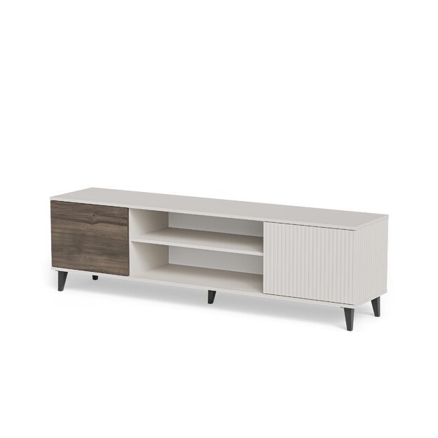 RANDOM 2 RTV-K TV stand with fireplace 180 cm, cashmere / walnut / black 30