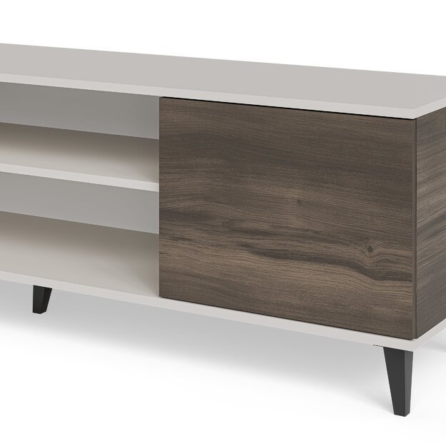RANDOM 2 RTV-K TV stand with fireplace 180 cm, cashmere / walnut / black 14