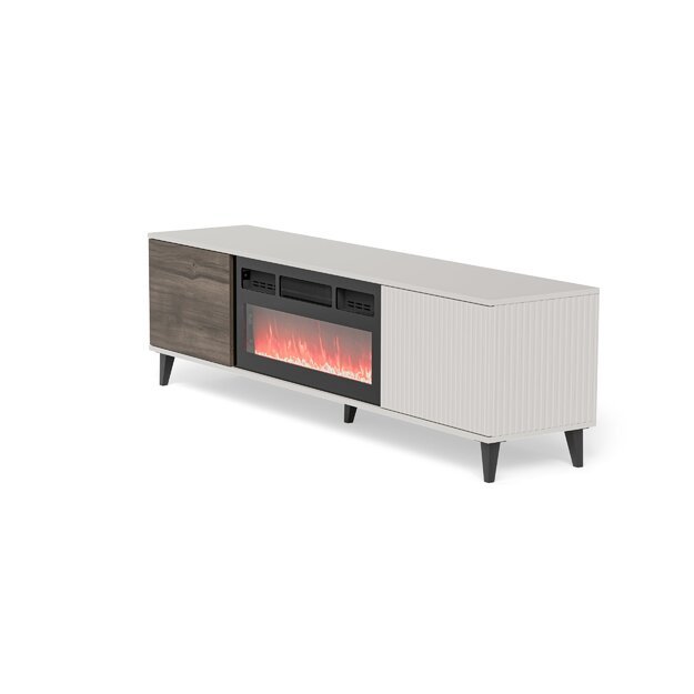 RANDOM 2 RTV-K TV stand with fireplace 180 cm, cashmere / walnut / black 3
