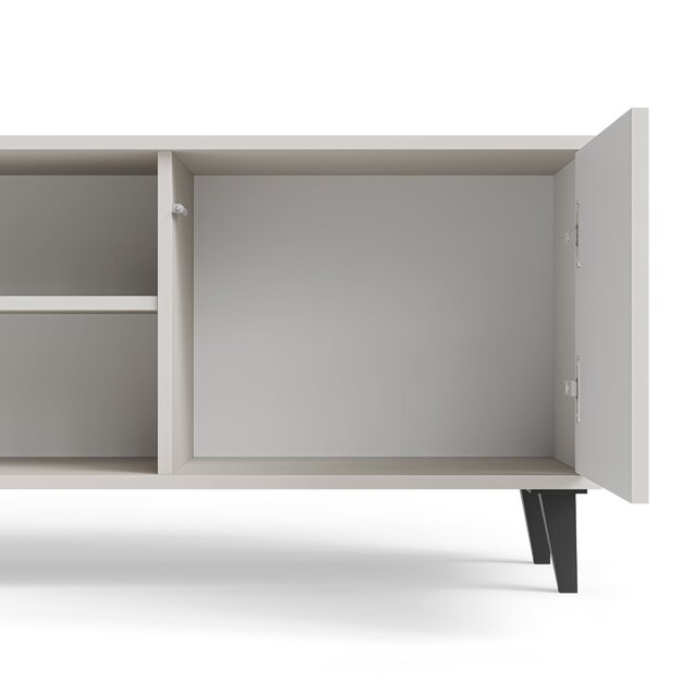 RANDOM 2 RTV-K TV stand with fireplace 180 cm, cashmere / walnut / black 15